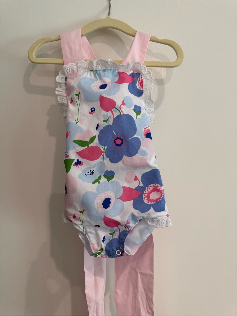 The Beaufort Bonnet Company Sisi Sunsuit - Palm Springs Peony w/ Palm Beach Pink